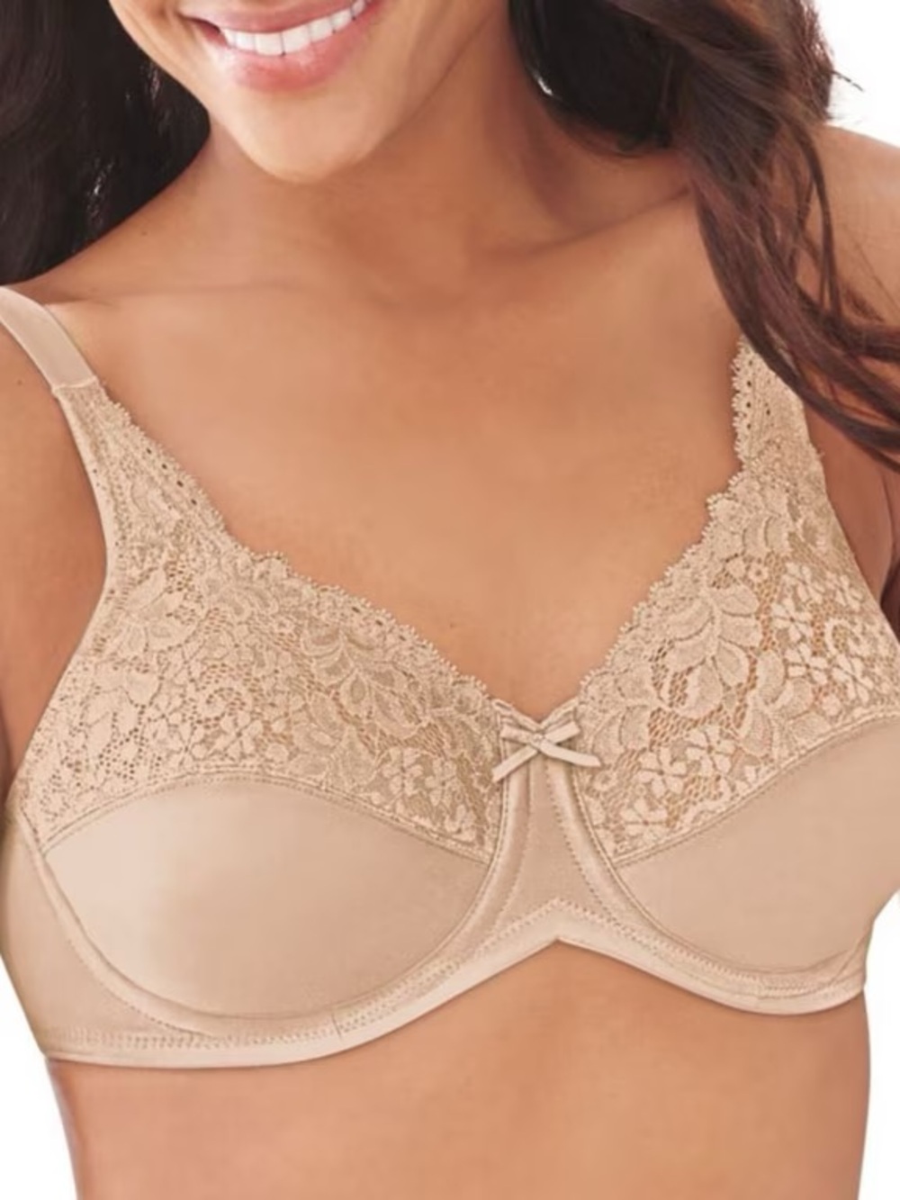 Elegant Lace Full-Coverage Bras in Nude and White